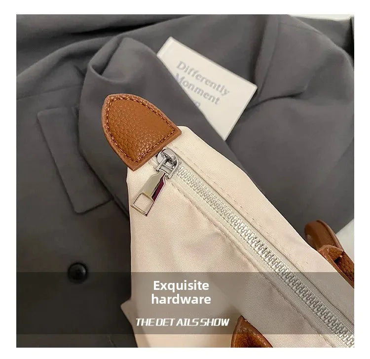 Eco-Friendly Dumpling Shape Tote Bag Versatile Ladies Handbag Single Shoulder Slant Cross Commuter Bag Soft Canvas Square Shape