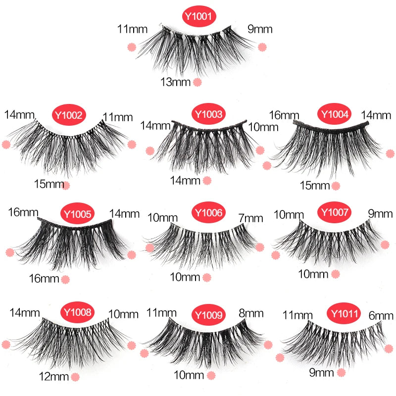 SHIDISHANGPIN Half Lashes Cat Eye Lashes 3D Natural Winged End Eye Elongated Eyelashes Fox Eye lashes Faux Mink Eyelashes Makeup
