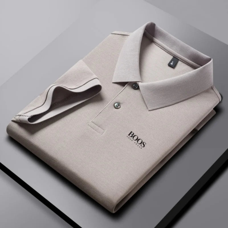 100% pure cotton high-end brand men's short sleeve polo shirt summer fashion hot selling BOSS embroidery golf top casual T-shirt