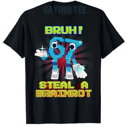 Y2k Art Aesthetic Clothes Novelty Gift Humorous Saying Tee Bruh 67 Six Seven 6-7 Funny Brainrot Meme for Teens Adults T-Shirt