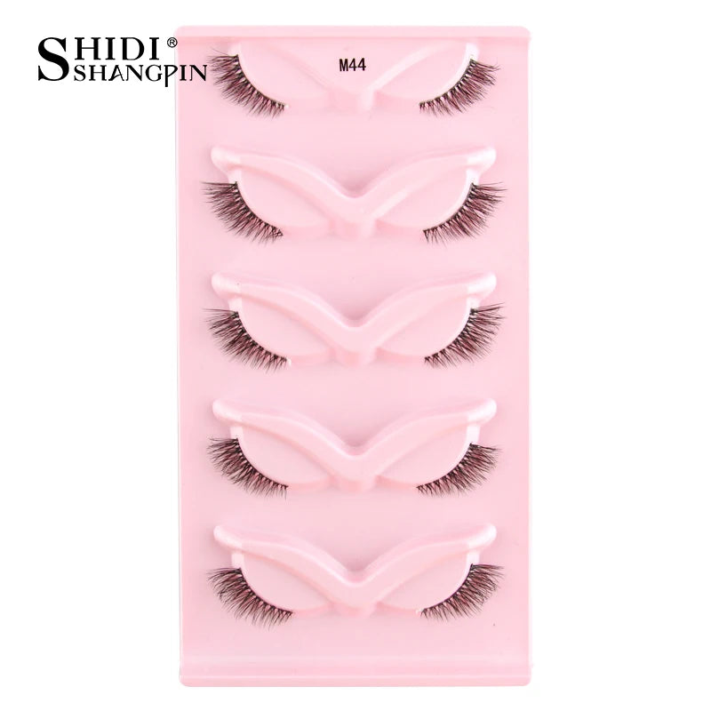 SHIDISHANGPIN Half Lashes Cat Eye Lashes 3D Natural Winged End Eye Elongated Eyelashes Fox Eye lashes Faux Mink Eyelashes Makeup