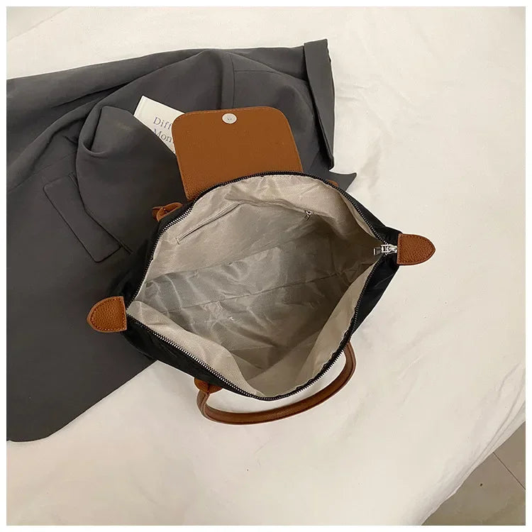 Eco-Friendly Dumpling Shape Tote Bag Versatile Ladies Handbag Single Shoulder Slant Cross Commuter Bag Soft Canvas Square Shape