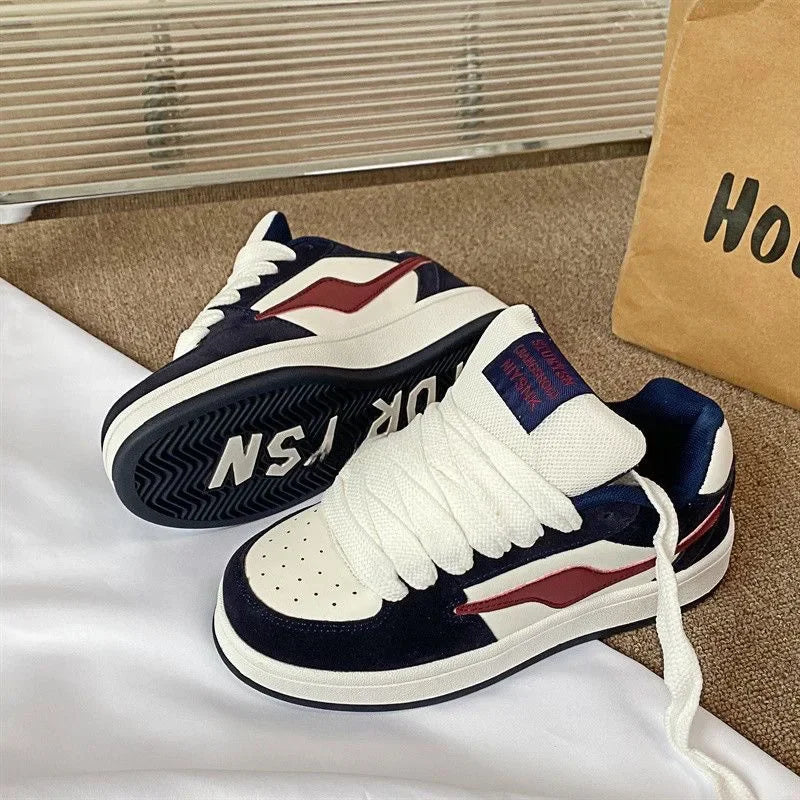 Retro Thick Bottom Platform Shoes Women's Casual Bread Shoe Chic Original White Sneakers Versatile Summer Rubber Sole Loafers