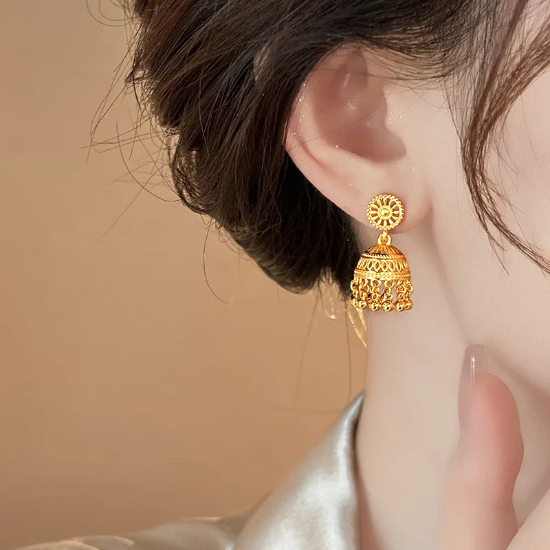 DREJEW Vintage Bell Tassel Earrings for Women 2025 European and American Drop Earring High-end Luxury Designer Jewelry
