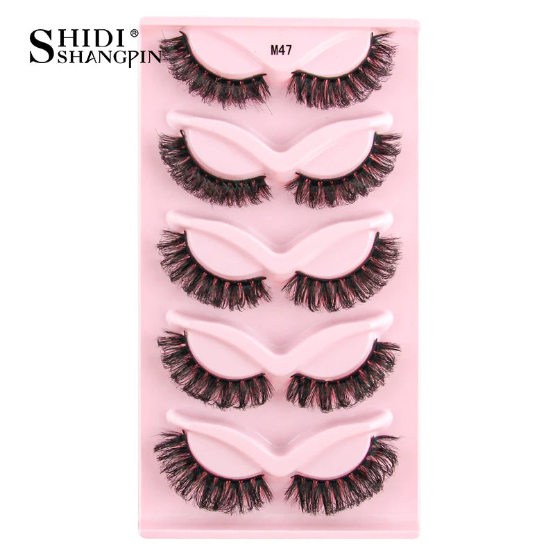 SHIDISHANGPIN Half Lashes Cat Eye Lashes 3D Natural Winged End Eye Elongated Eyelashes Fox Eye lashes Faux Mink Eyelashes Makeup