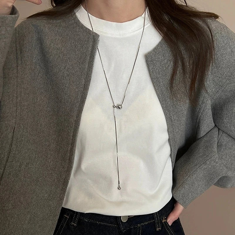 2025 New Women's Pearl Necklace Kpop Gold Color Beads Pendant Necklaces Goth Double Layer Chain Choker for Women Fashion Jewelry