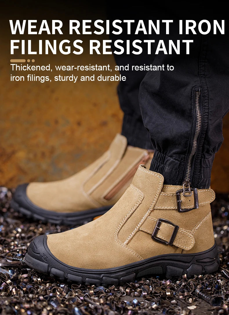 Men Work Safety Boots Indestructible Welder Shoes Steel Toe Work Shoes Anti smashing Security Protective Men Safety Shoes