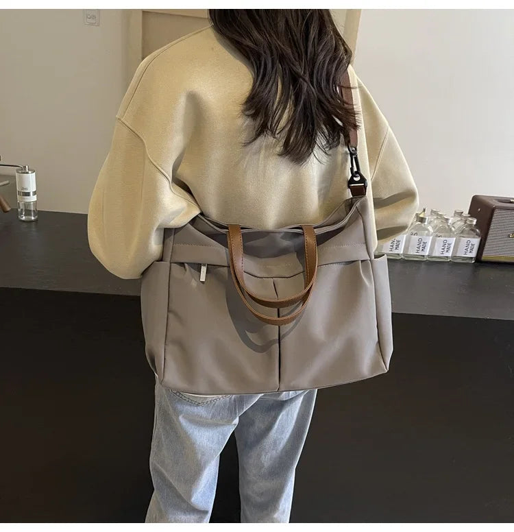 Large Capacity Winter Lady Shoulder Bag Vintage Casual Girl Tote Bags Y2K Pu Leather Female Handbags Women's Commuter Bag Purse