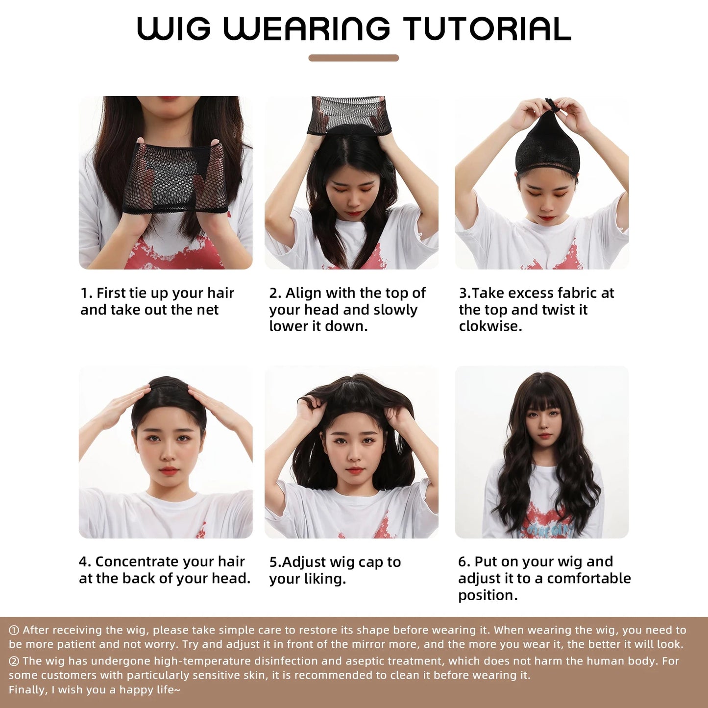 MEISU 24-26 Inch Dark Brown Straight Synthetic Wig  Heat-Resistant Natural Smooth Hair Stylish Party Bangs Wigs For Women