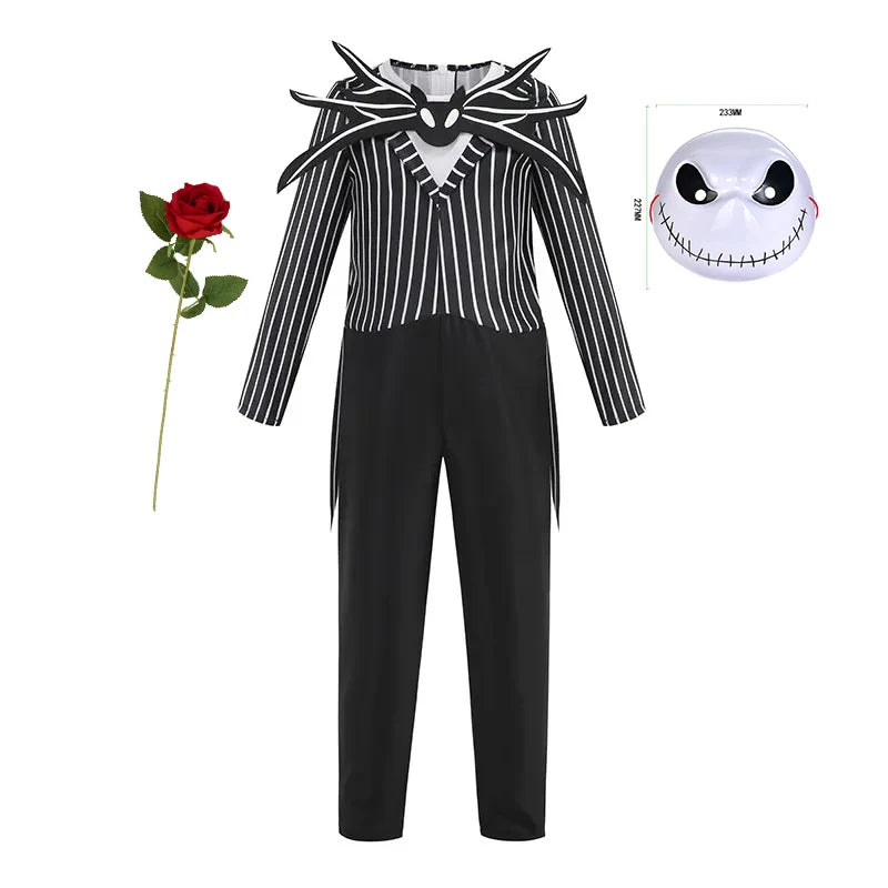 Baby Girls Halloween Costumes Cosplay Dress Nightmare Before Xmas Children Carnival Princess Sally Party Clothes 2-10 Years