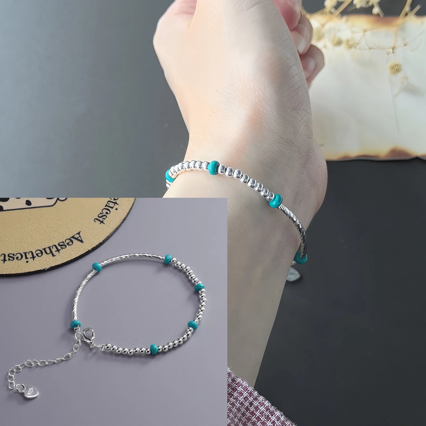 VENTFILLE 925 Sterling Silver Zircon Love Heart Bracelet For Women Bowknot Stars Bead Snake Bone Chain Jewelry Gift Dropship