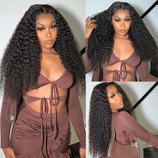Kinky Curly 13x4 Lace Frontal Wig For Women 13x6 Glueless Human Hair Wigs Deep Water Wave Full Lace Front Wigs Ready to Wear Wig