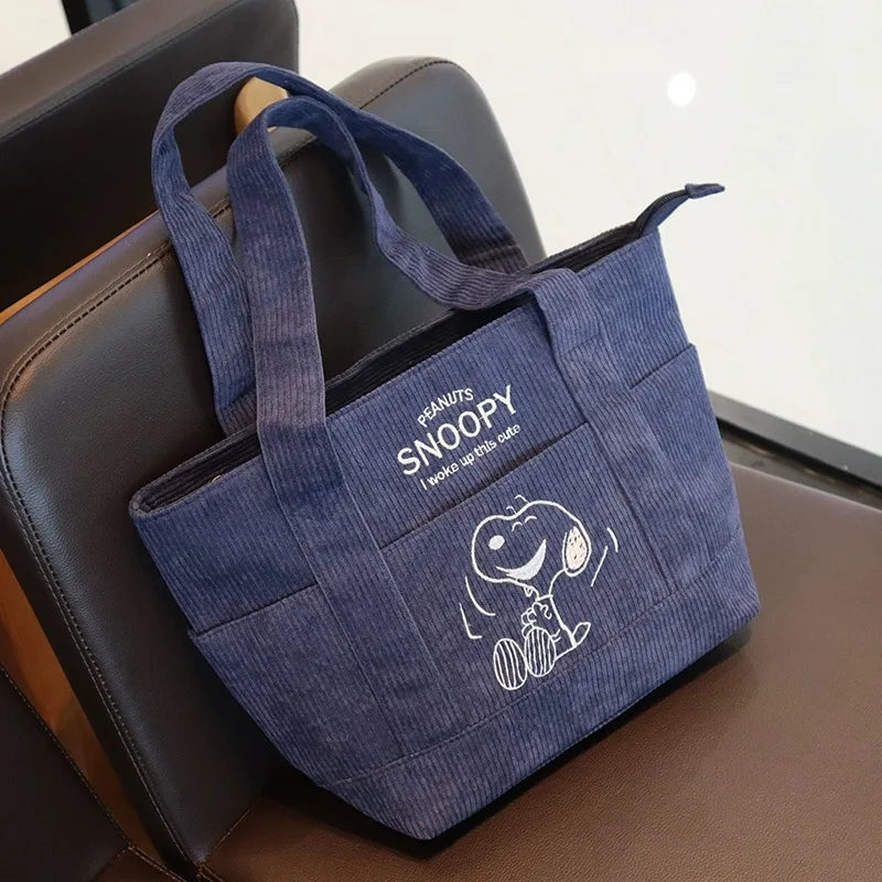 Cute Cartoon Corduroy Handbag Fashion and Casual Multi functional Large Capacity Handbag