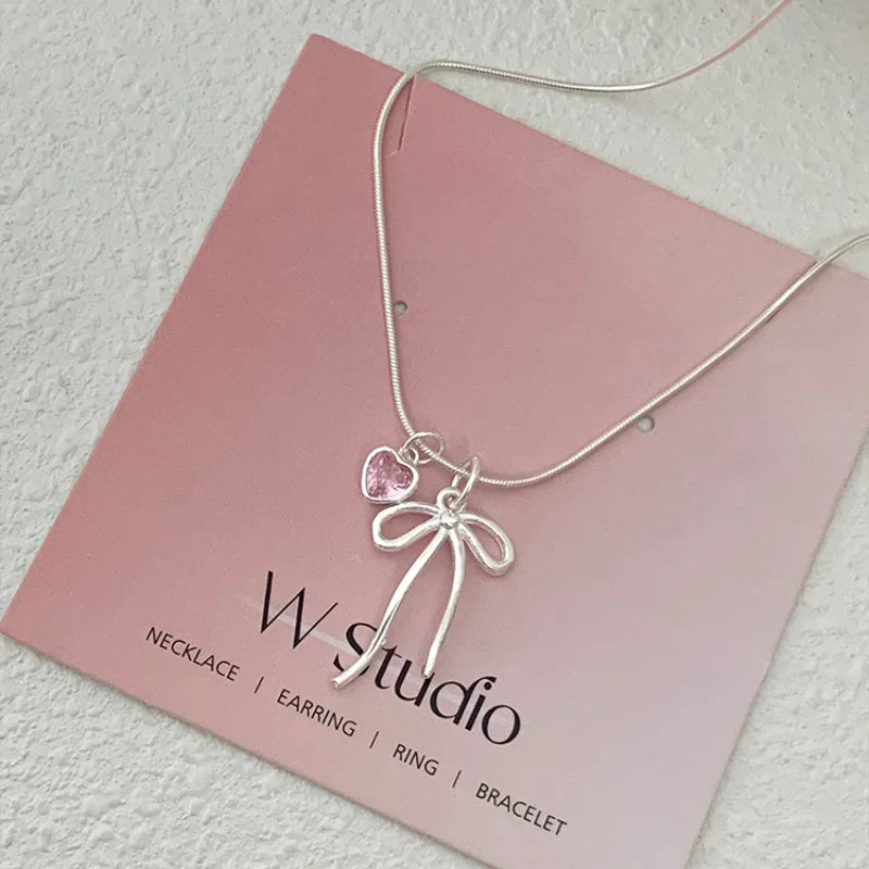 VENTFILLE 925 Sterling Silver Zircon Love Heart Bracelet For Women Bowknot Stars Bead Snake Bone Chain Jewelry Gift Dropship