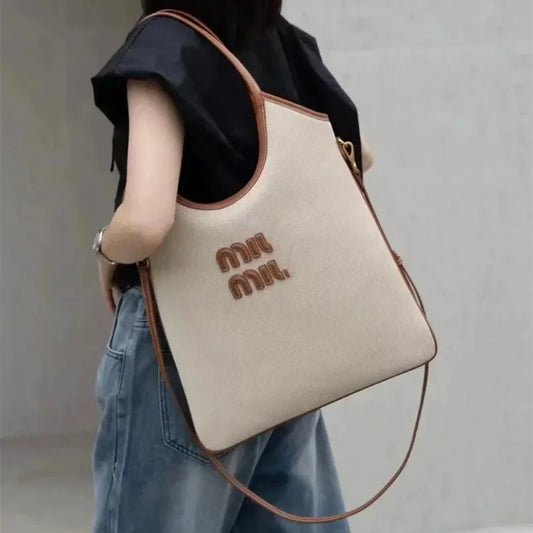 Canva Women's Cross-Border New Style Shoulder Bag HOBO Large Capacity Tote Bag Handheld Diagonal Bags College Style Bags