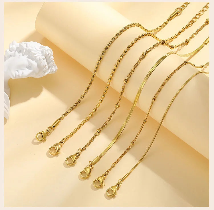 Thin Link Women Bracelet, Stainless Steel 18K Gold Plated Wrist Chain Waterproof Resistant Jewelry