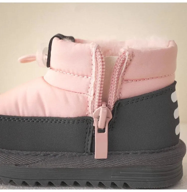 Children's Snow Boots Winter Boys Plush Thicken Platform Cotton Shoes Comfortable Girls Warm Waterproof Fashion Warm Plush Shoes