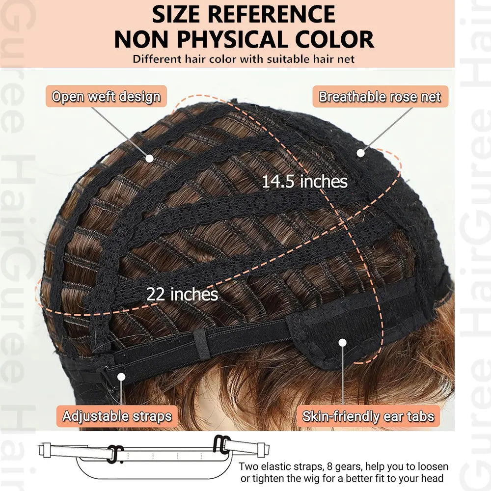 Brown Bob Wig With Bangs Synthetic Short Bob Wigs For Women Straight Bob Bangs Wig Heat Resistant Hair For Cosplay Daily Party