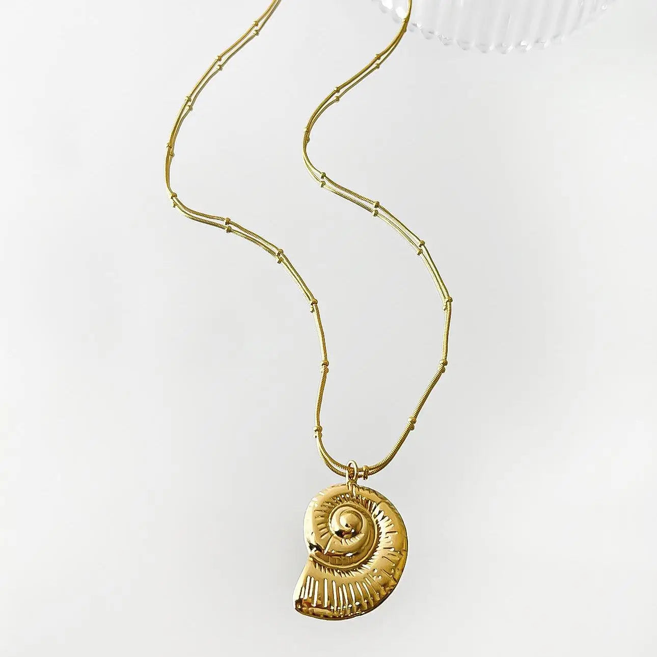 MHS.SUN Starfish Shell Conch Pendant Necklaces For Women Men Stainless Steel Trendy Chain Choker Beach Jewelry Summer Party