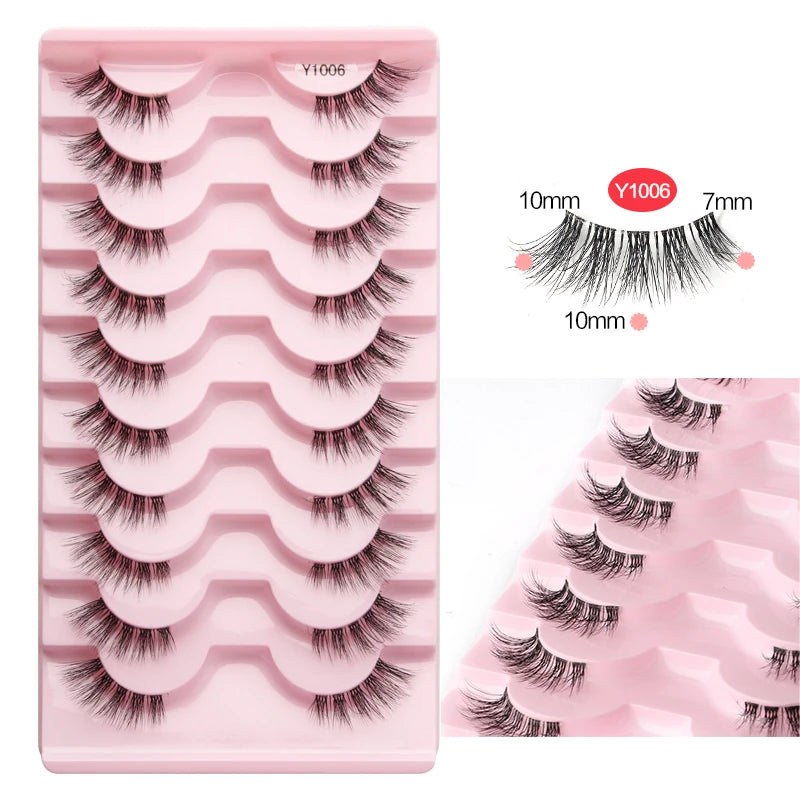 SHIDISHANGPIN Half Lashes Cat Eye Lashes 3D Natural Winged End Eye Elongated Eyelashes Fox Eye lashes Faux Mink Eyelashes Makeup