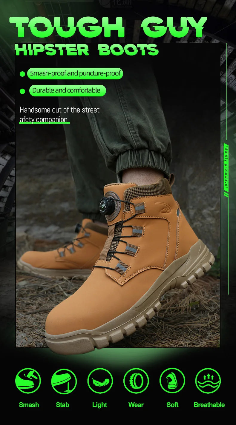Work Safety Boots Men Waterproof Security Boots lightweight Industrial Steel Toe Work Shoes Protective Men Safety Shoes Size 48