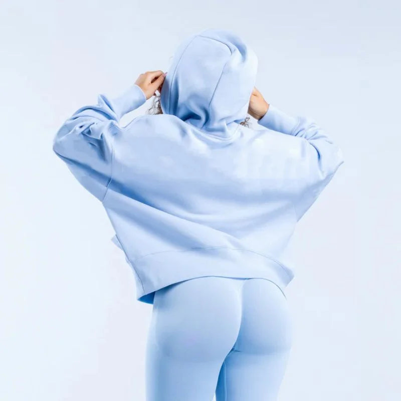 European and American Harajuku Clothing Fashion Letter Printing Pullover Sweatshirt Women Sport Gym Long Sleeve Hoodie Tops