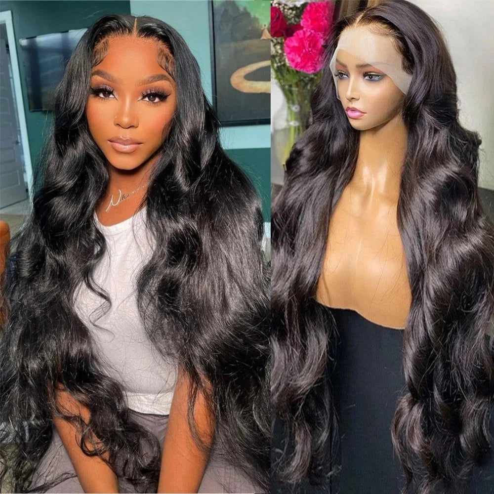 13x4 Transparent Lace Front Human Hair Wigs Brazilian Body Wave Pre Plucked 13x6 HD Lace Frontal Wigs For Women 4x4 Closure Wig