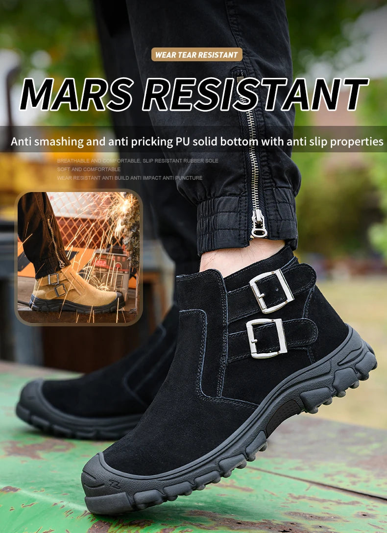 Men Work Safety Boots Indestructible Welder Shoes Steel Toe Work Shoes Anti smashing Security Protective Men Safety Shoes