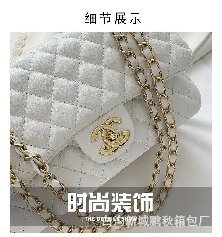 2025 Fashionable New Versatile Commuter Women's Bag Large-capacity One-shoulder Crossbody Bag with Diamond Chain Bag