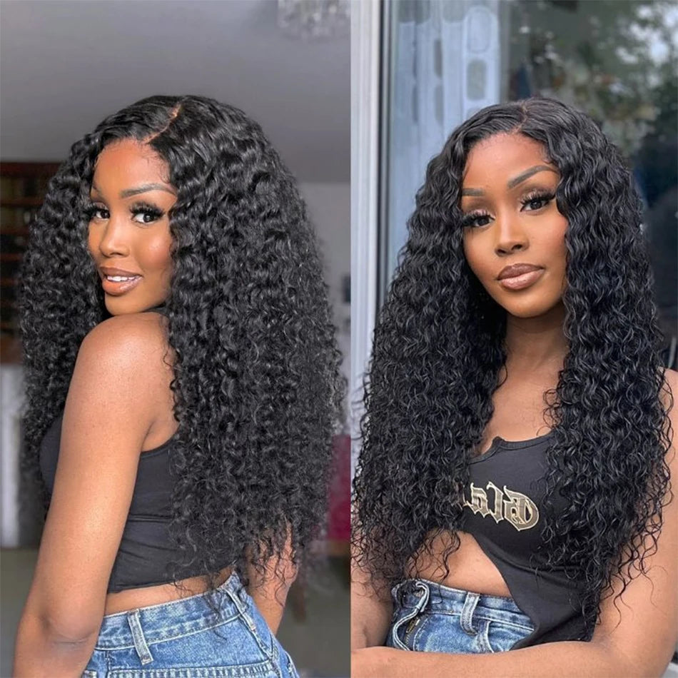 Kinky Curly 13x4 Lace Frontal Wig For Women 13x6 Glueless Human Hair Wigs Deep Water Wave Full Lace Front Wigs Ready to Wear Wig