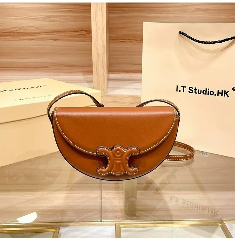 Trendy Fashionable Versatile Women's Shoulder Bag 2024 New Style Summer Collection Genuine Leather Waist Crossbody Small Bag