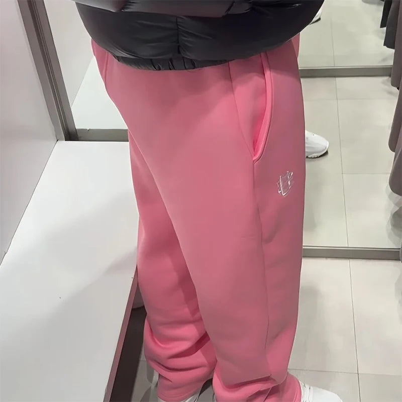 Streetwear Hoodie Sets Mens Y2K Straight Sweatpants Fashion Embroidery Logo Suits Casual High Street Couple Training Suit