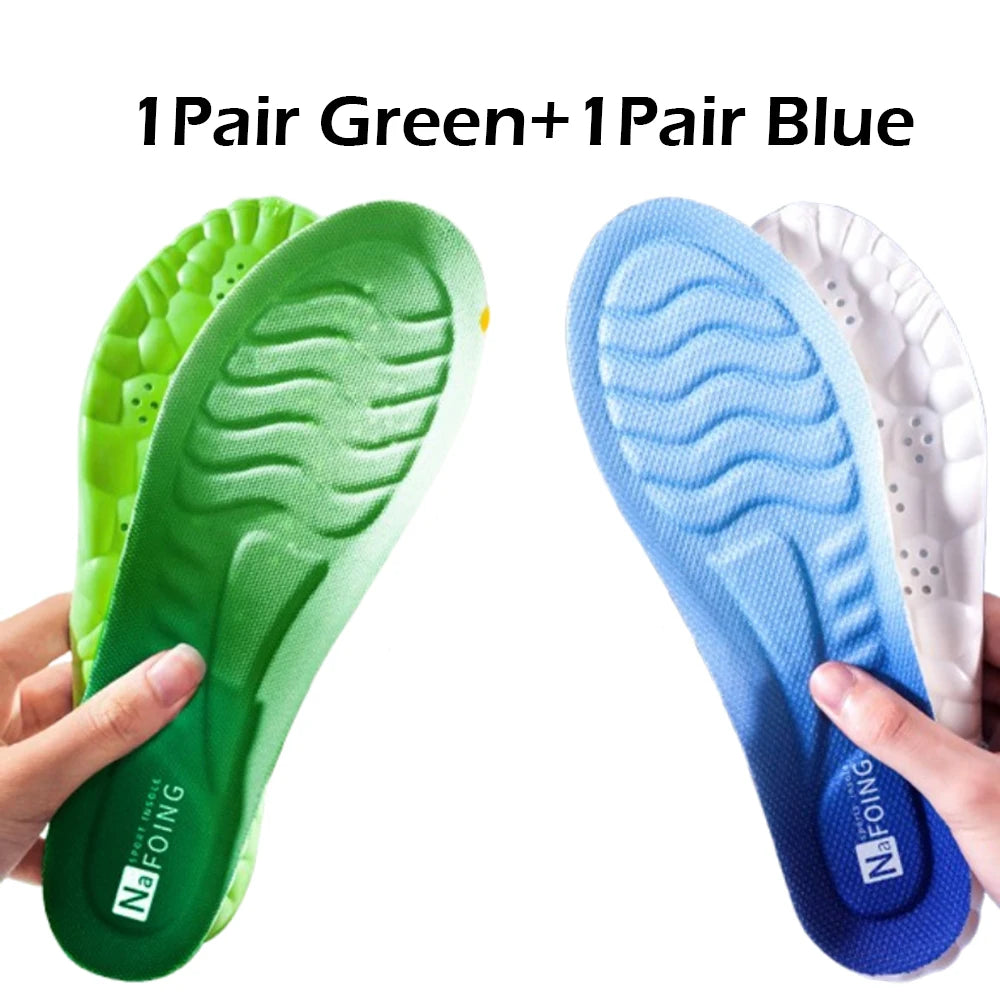 4D Cloud Technology Sports Insoles for Shoes PU Sole Soft Breathable Shock Absorption Cushion Running Orthopedic Care Insoles