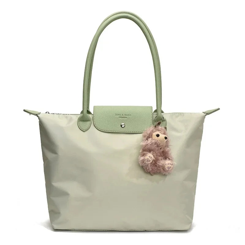 Eco-Friendly Dumpling Shape Tote Bag Versatile Ladies Handbag Single Shoulder Slant Cross Commuter Bag Soft Canvas Square Shape