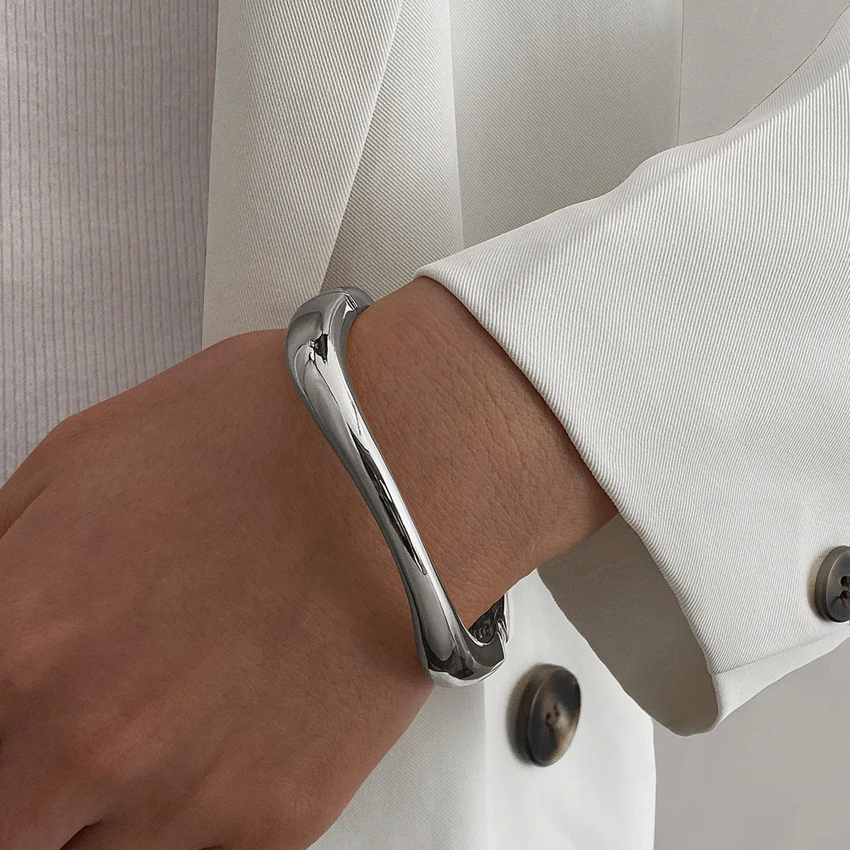 3PCS Set Stainless Steel Round Smooth Bangles for Women Men New Minimalist Gold Color Charm Bracelet Couple Fashion Jewelry Gift