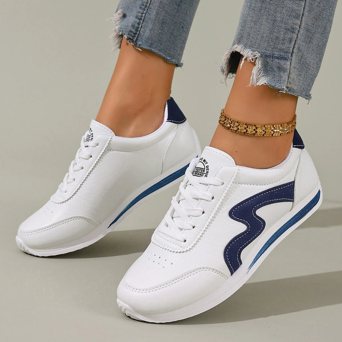 New Women Casual Walking Shoes Summer Flat Lace Up Breathable Sneakers Fashion Casual Flat Sneakers for Women