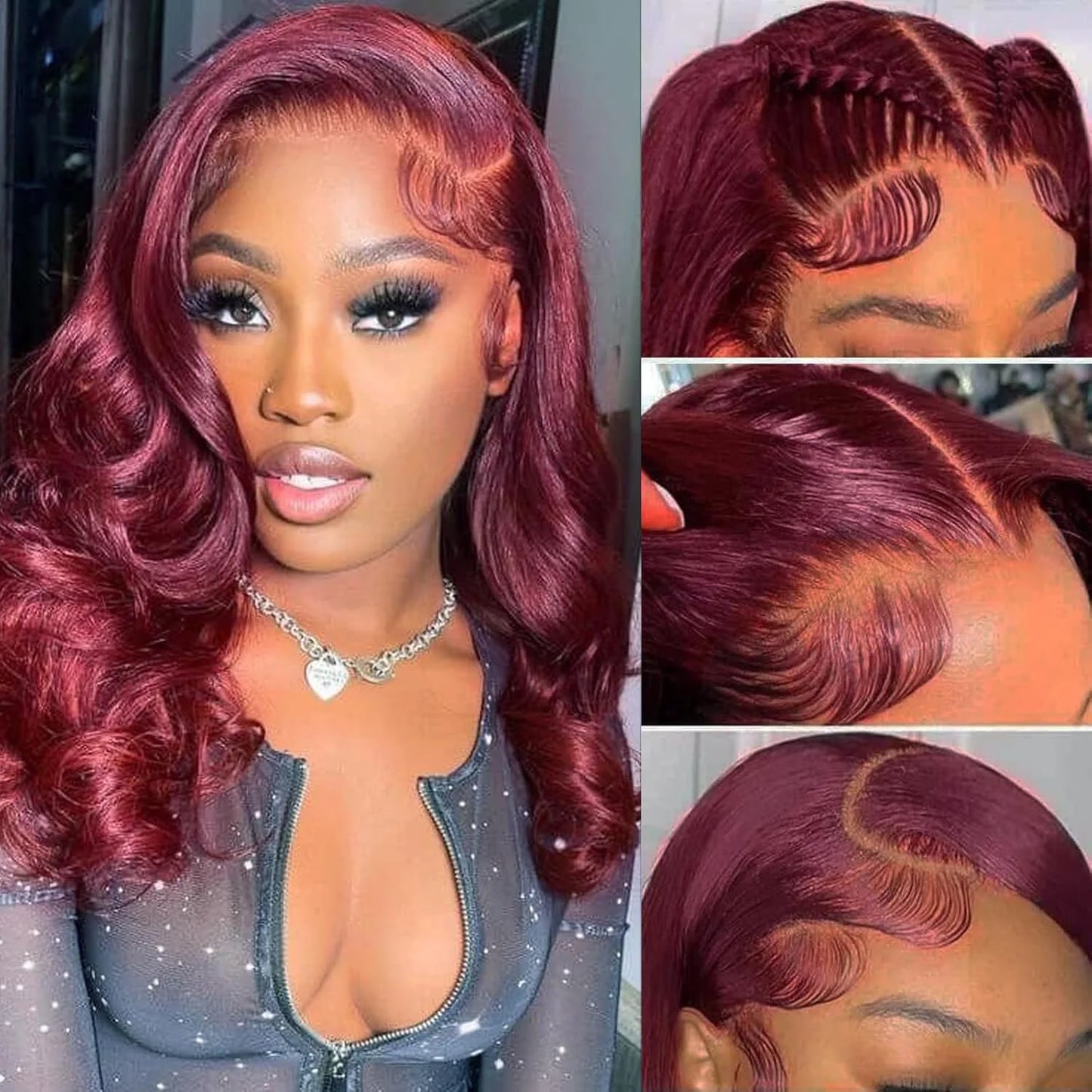 Brazilian 250% Burgundy 99J Body Wave Human Hair Wigs Red Wine Bouncy Curly Short Bob Hair Wigs 13x4 Lace Front Human Hair Wigs