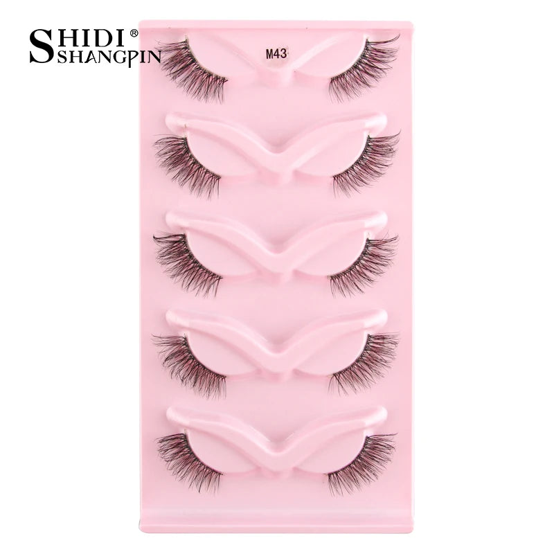 SHIDISHANGPIN Half Lashes Cat Eye Lashes 3D Natural Winged End Eye Elongated Eyelashes Fox Eye lashes Faux Mink Eyelashes Makeup
