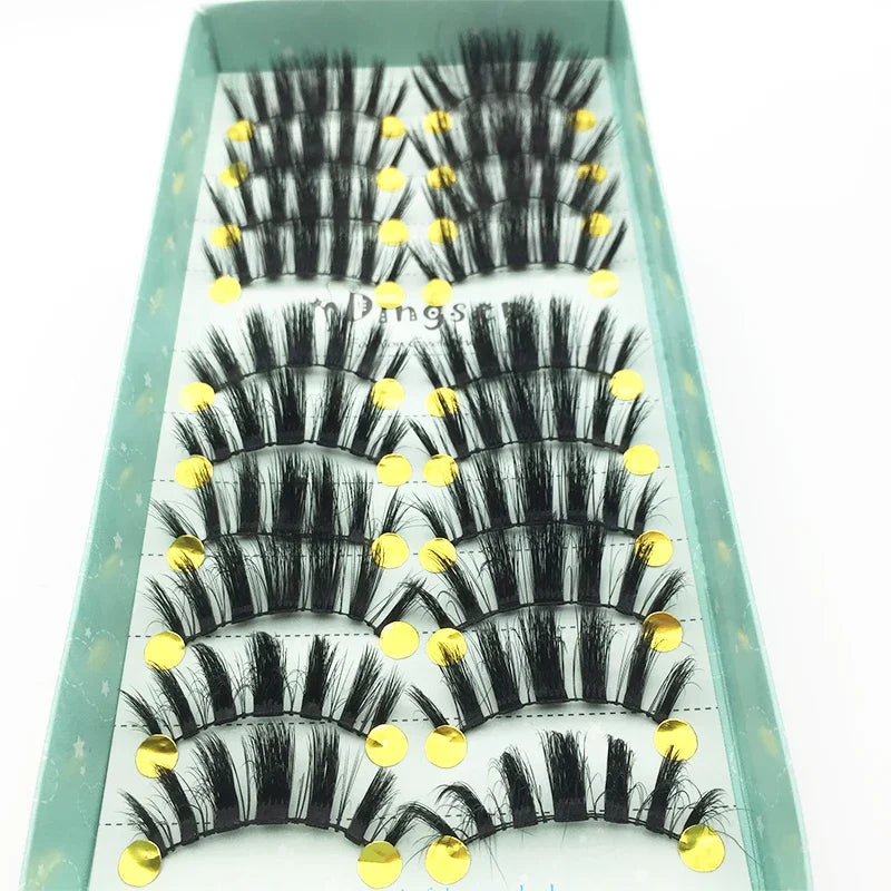 10/2 Pairs Mink Eyelashes Natural 3D Lashes Faux Cils Makeup Dramatic False Eyelashes Wholesale Eyelash Extension Makeup Tools