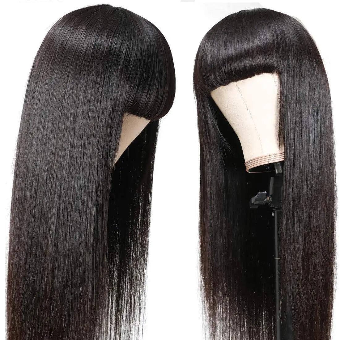 Wig With Bangs Fringe Wigs Human Hair Wig For Women Brazilian 100%Human Hair Sale Bangs Wig Full Machine Made Remy Hair Glueless