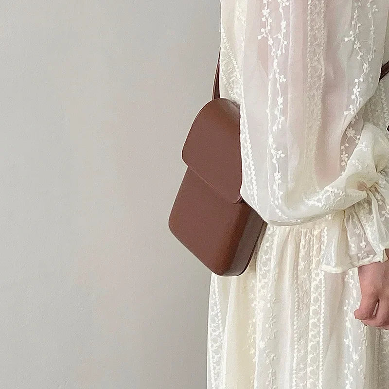 2024 Flap Crossbody Bags Women Mini PU Leather Shoulder Purses and Handbags for Girls Ladies Phone Simple Solid Bag