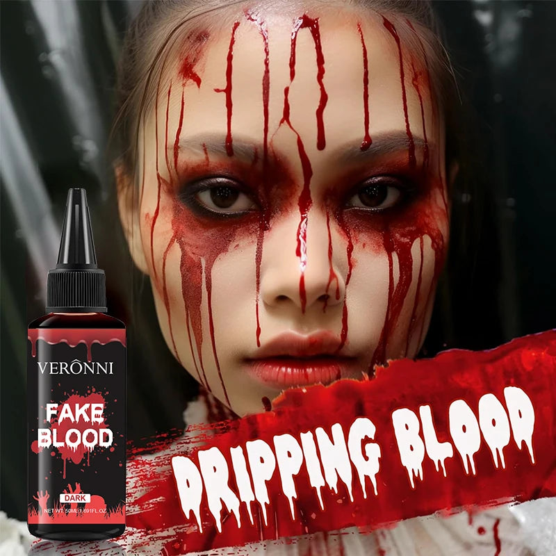 Realistic Fake Blood Gel Non-Toxic Long-Lasting SFX Makeup with Clotted Blood Texture for Halloween Party Vampire Zombie Monster