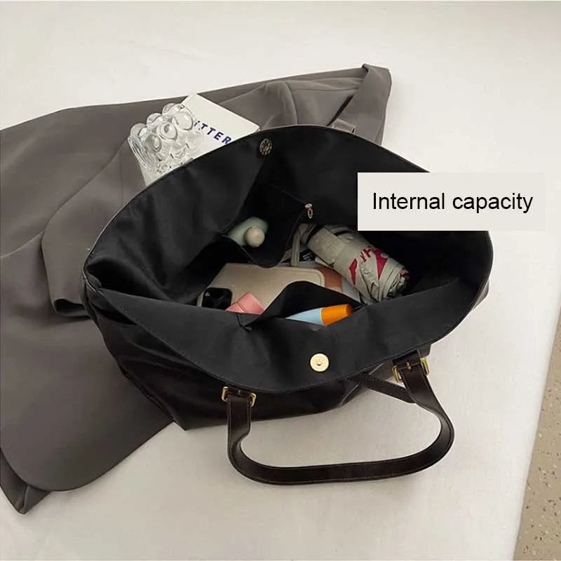 Large Capacity Winter Lady Shoulder Bag Vintage Casual Girl Tote Bags Y2K Pu Leather Female Handbags Women's Commuter Bag Purse