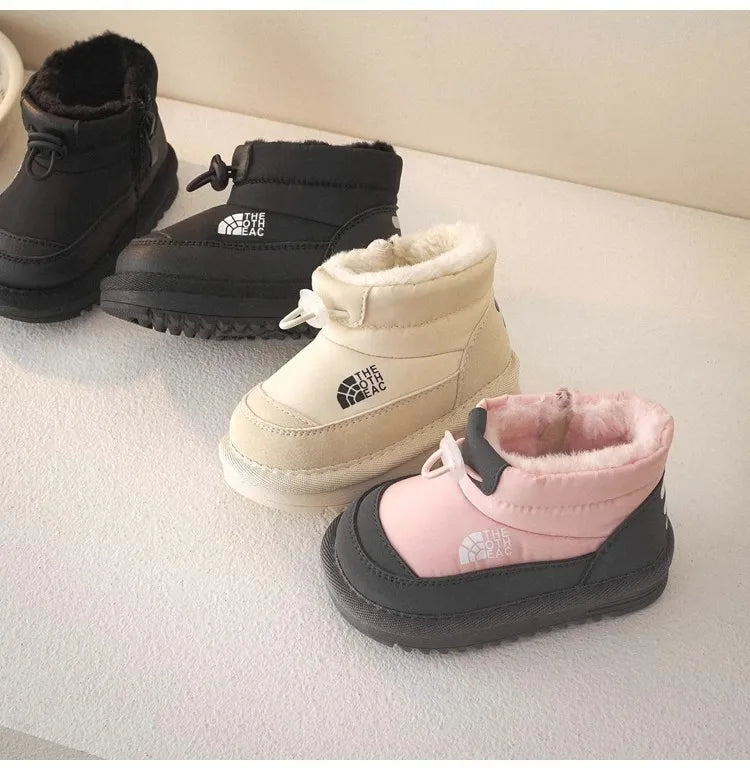 Children's Snow Boots Winter Boys Plush Thicken Platform Cotton Shoes Comfortable Girls Warm Waterproof Fashion Warm Plush Shoes