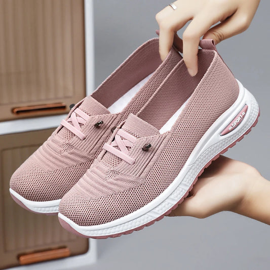 Summer Women's Sneakers Breathable Slip on Walking Shoes Mesh Low Top Womens Vulcanized Shoes Soft Sole Lightweight Women Shoes