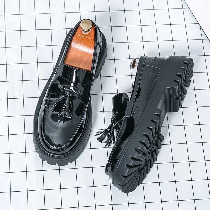 Casual Shoes Mens Comfortable Driving Loafers Light Moccasins Men Fashion Sequins Bling Party Wedding Black Dress Flats Tassel