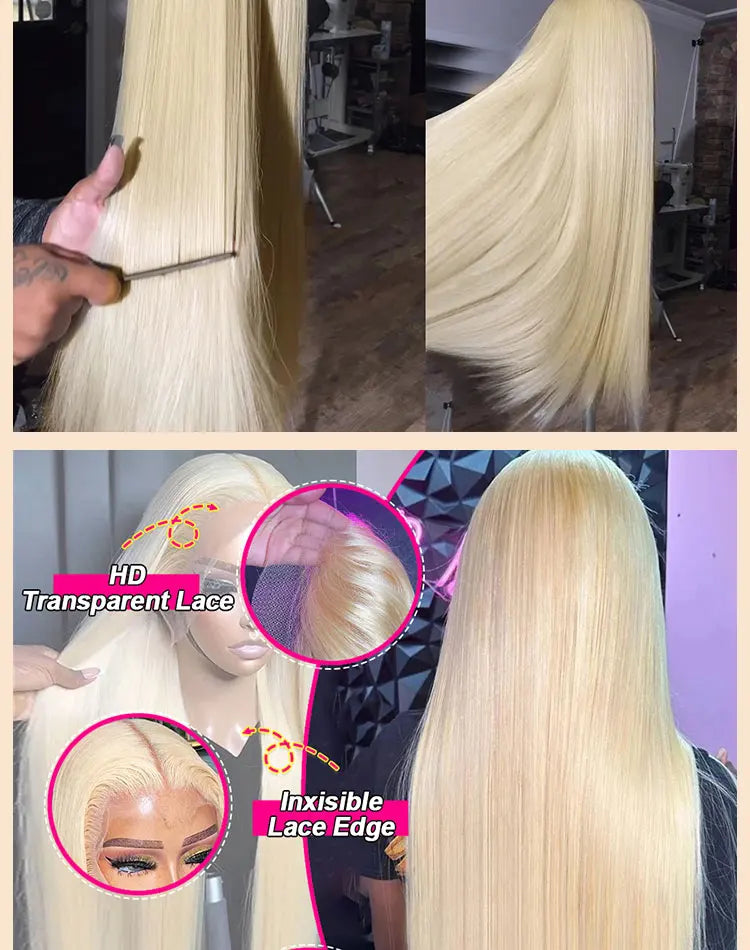 30 40 inch 613 Honey Blonde Straight 13x4 Lace Front Wigs Human Hair Glueless 5x5 Closure Brazilian Hd 13x6 Front Wig PrePlucked