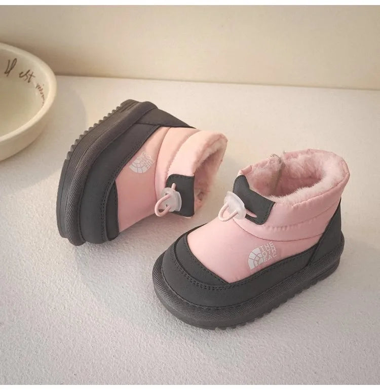 Children's Snow Boots Winter Boys Plush Thicken Platform Cotton Shoes Comfortable Girls Warm Waterproof Fashion Warm Plush Shoes