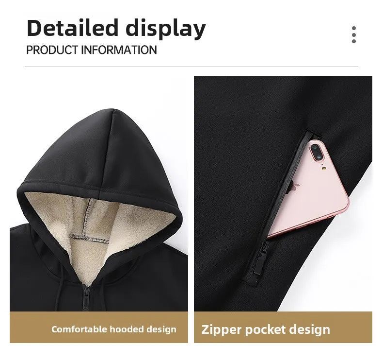 Men's Sportswear New Winter Autumn fleece Tracksuit 2 Piece Sets Sports Suit Jacket+Pant Sweatsuit Male Fashion warm Clothing