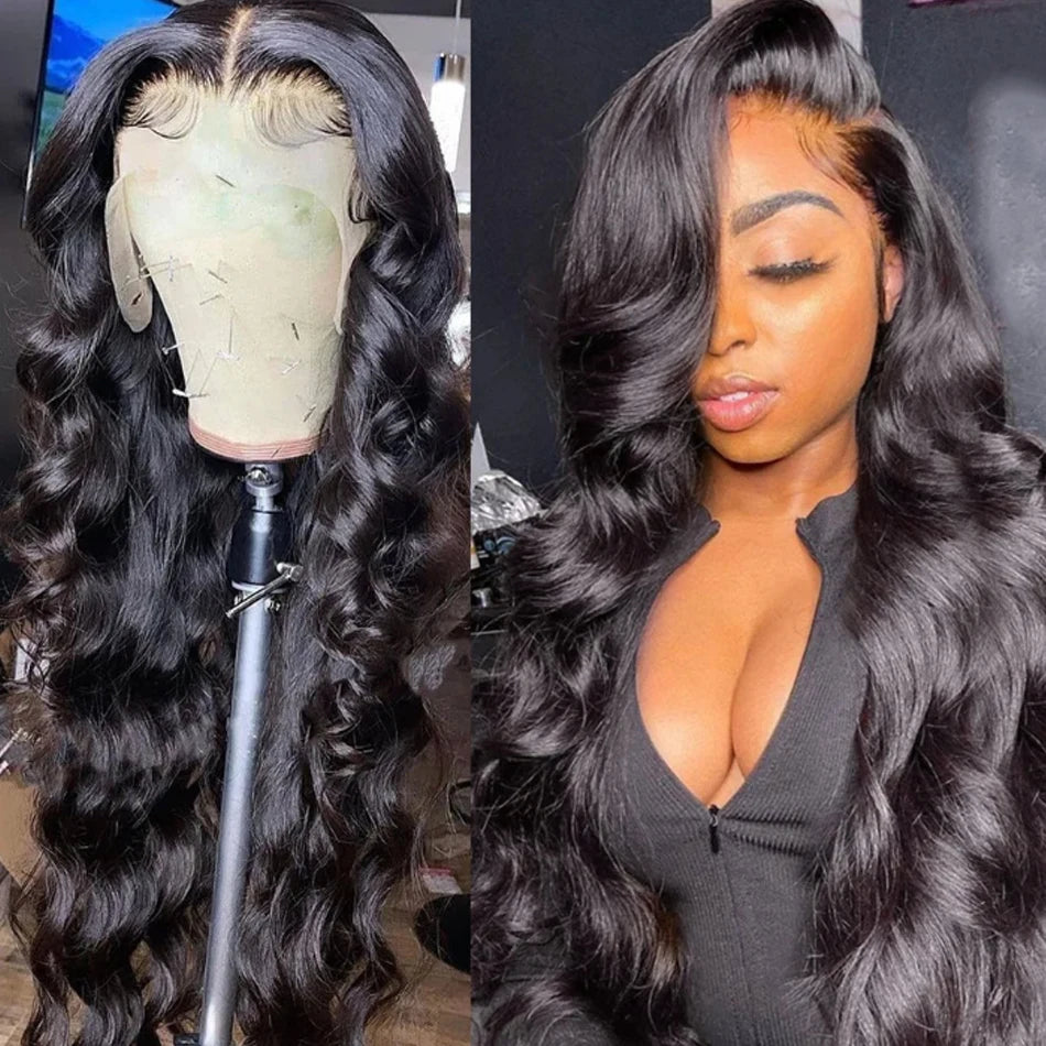 180 Density 13x6 Body Wave Lace Front Wigs Human Hair Pre Plucked 13x4 HD Transparent Lace Frontal Wigs Human Hair for Women